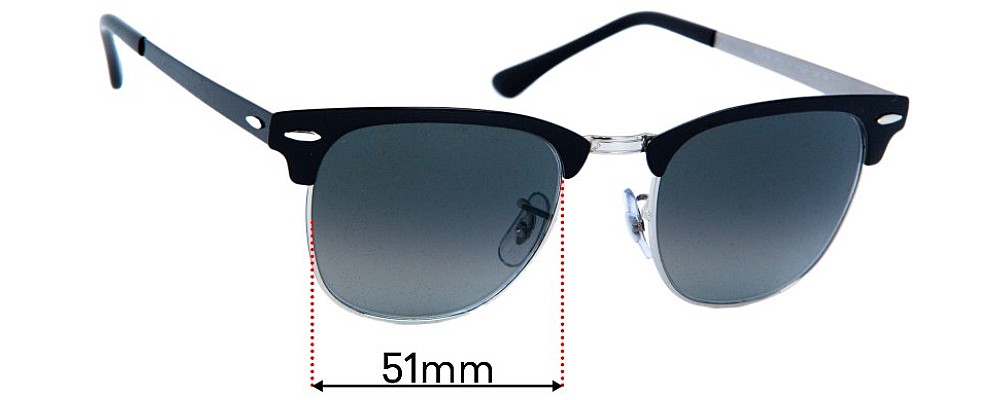 Ray Ban RB3716 Clubmaster 51mm Ersatzlinsen